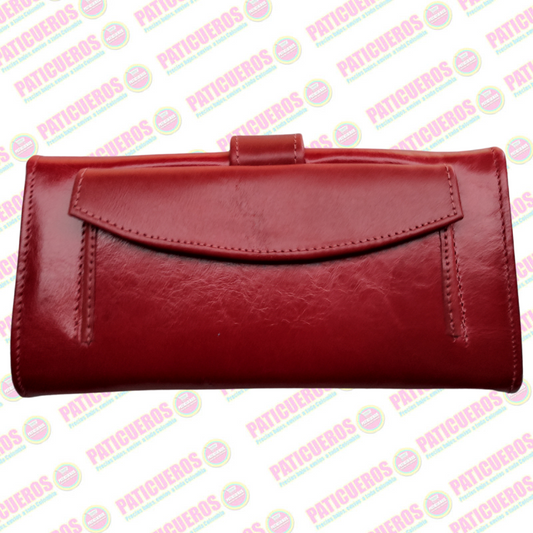 Billetera Cartera Monedero Cuero Genuino Dama Mujer embrague largo