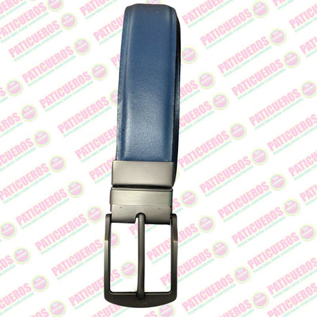 Correa Doble Faz En Cuero Con Hebilla Reversible Para Hombre Miel con negro