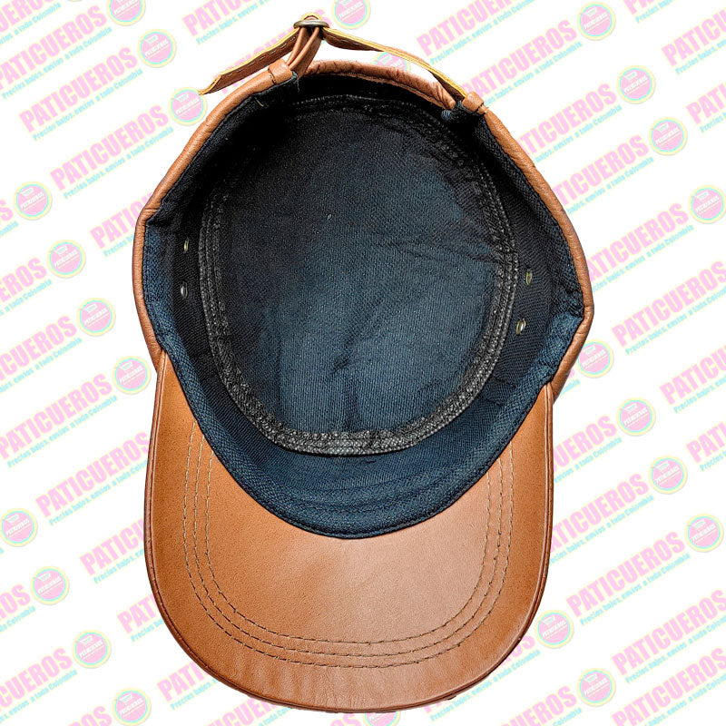 Gorra Militar en Cuero Genuino - Estilo Cubano Unisex