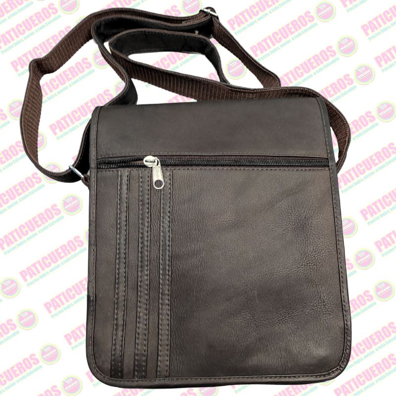 Bolso Carrier Manos Libres Bandolera Morral Cuero Bovino Tamaño Extra Grande Unisex