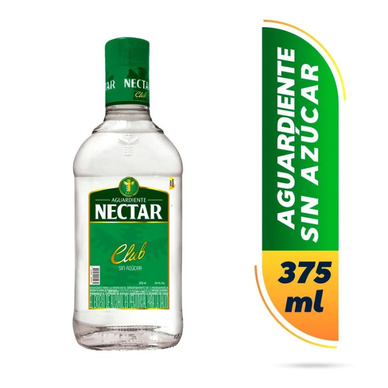 Aguardiente Nectar Club 375 ml - Tradición y Sabor Auténtico en un Formato Compacto
