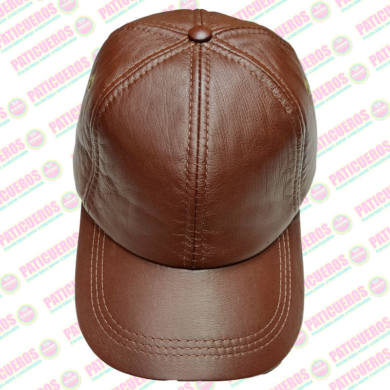 Gorra En Cuero Genuino 100% Cachucha Ajustable Unisex Por Unidad Y Al Por Mayor