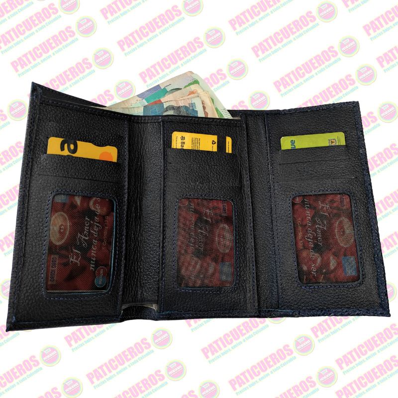 Billetera Cartera Monedero Cuero Genuino Dama Mujer embrague largo