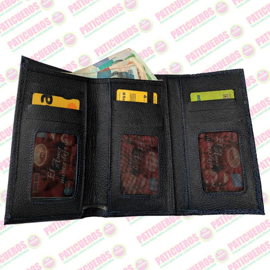 Billetera Cartera Monedero Cuero Genuino Dama Mujer embrague largo