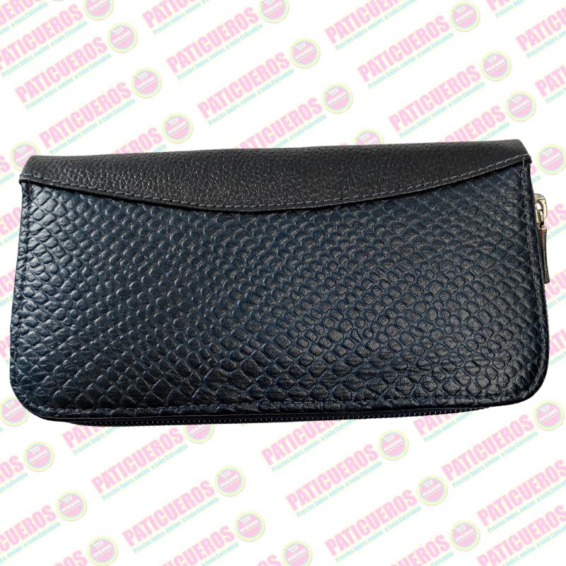 Billetera Cuero Bovino Colombiana Cremallera Cierre Mujer Dama Bolsillo Celular