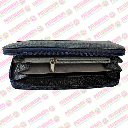 Billetera Cuero Bovino Colombiana Cremallera Cierre Mujer Dama Bolsillo Celular