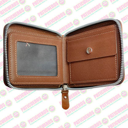 Billetera Con Cremallera De La Marca Menbence En Cuero PU Hombre