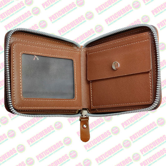 Billetera Con Cremallera De La Marca Menbence En Cuero PU Hombre