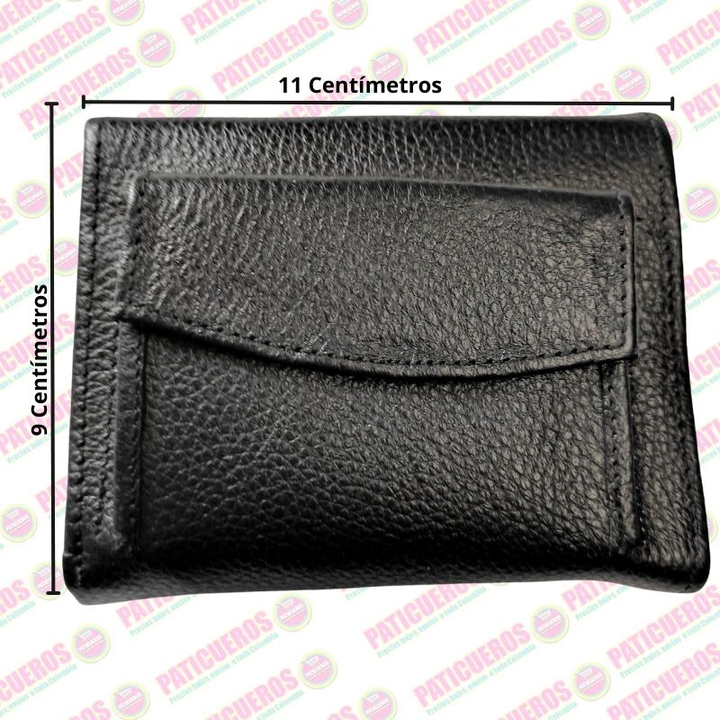 Billetera en cuero bovino pequeña – Elegante, práctica y con caja de regalo