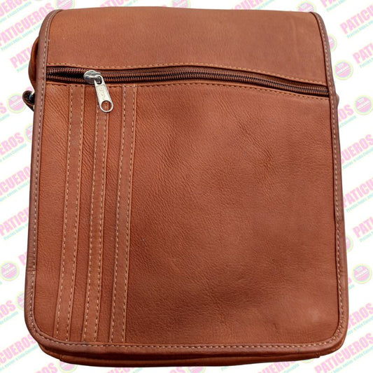 Bolso Carrier Manos Libres Bandolera Morral Cuero Bovino Tamaño Extra Grande Unisex