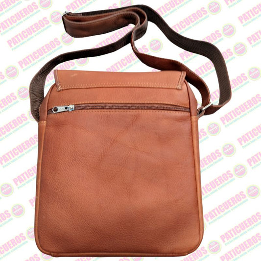Bolso Carrier Manos Libres Bandolera Morral Cuero Bovino Tamaño Extra Grande Unisex