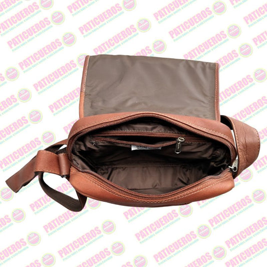Bolso Carrier Manos Libres Bandolera Morral Cuero Bovino Tamaño Extra Grande Unisex