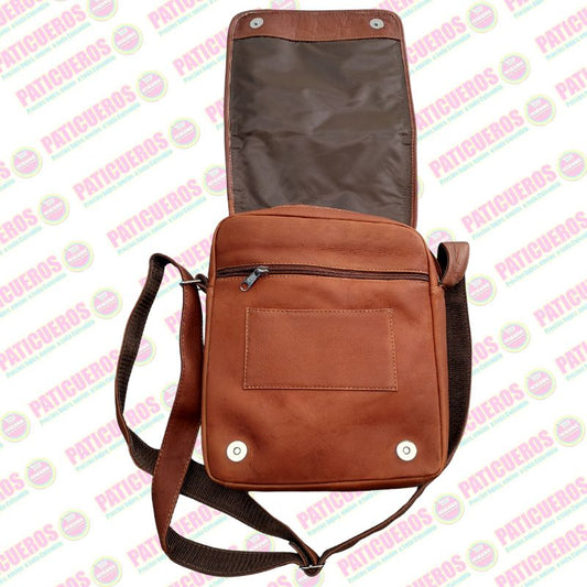 Bolso Carrier Manos Libres Bandolera Morral Cuero Bovino Tamaño Extra Grande Unisex