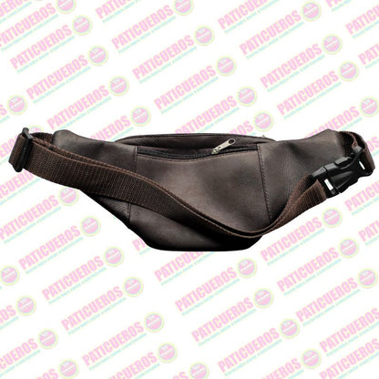 Canguro Riñonera Cuero Genuino Unisex Varios Bolsillos