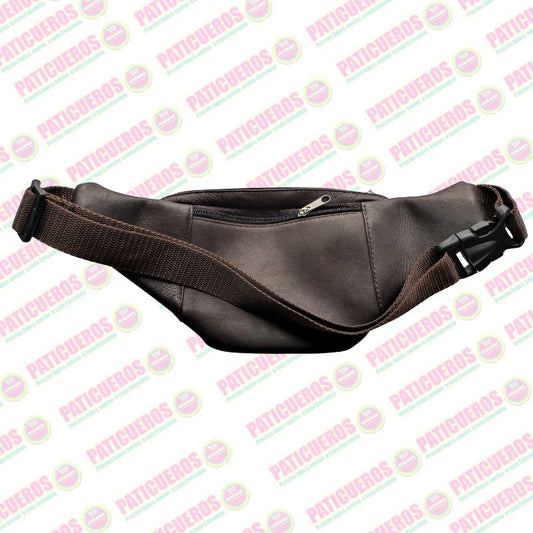 Canguro Riñonera Cuero Genuino Unisex Varios Bolsillos