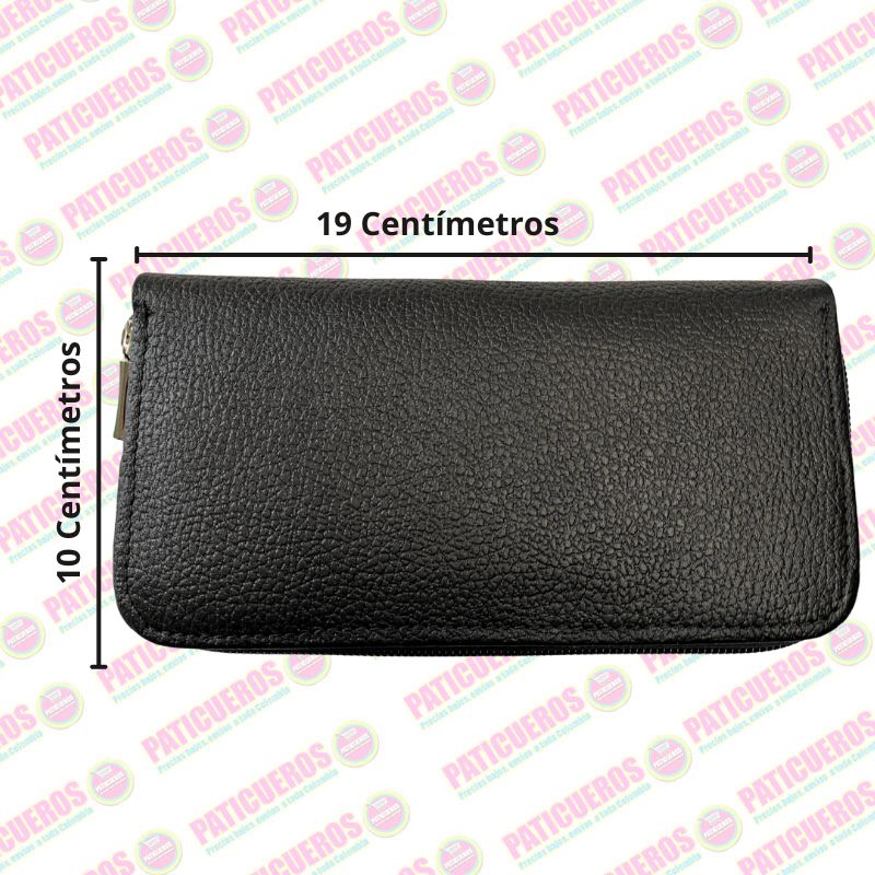 Billetera Cuero Bovino Colombiana Cremallera Cierre Mujer Dama Bolsillo Celular