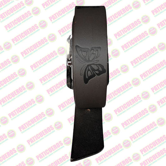 Correa Con Grabado En Cuero Para Mujer Cinturón De Dama 3,5 Centímetros De Ancho