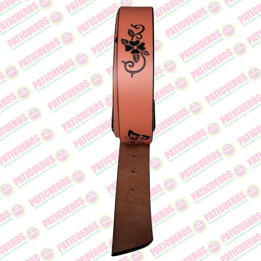 Correa Con Grabado En Cuero Para Mujer Cinturón De Dama 3,5 Centímetros De Ancho