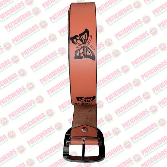 Correa Con Grabado En Cuero Para Mujer Cinturón De Dama 3,5 Centímetros De Ancho