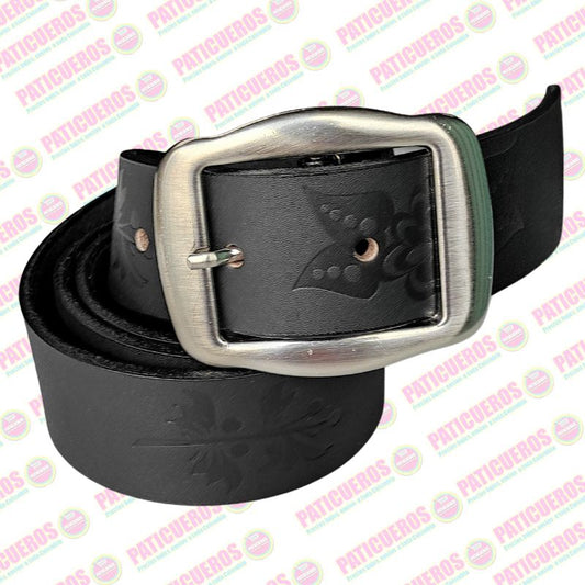 Correa Con Grabado En Cuero Para Mujer Cinturón De Dama 3,5 Centímetros De Ancho