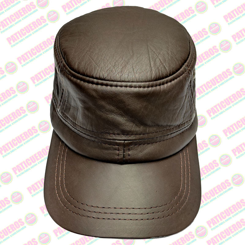 🎁 Envío Gratis 🎁 / Gorra Cachucha Estilo Militar Cubana Cuero Genuino Unisex