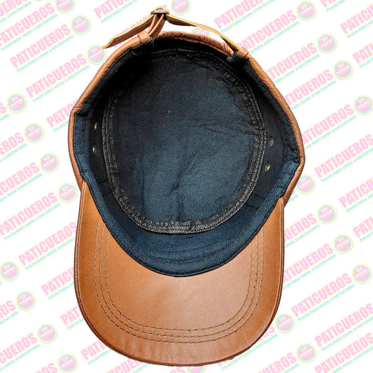 Gorra Cachucha Estilo Militar Cubana Cuero Genuino Unisex