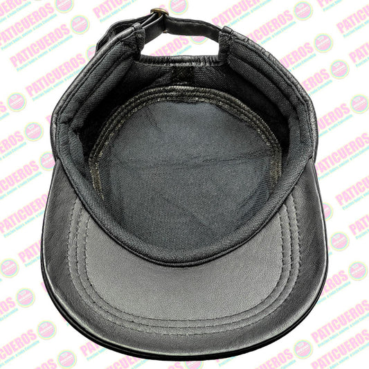 Gorra Cachucha Estilo Militar Cubana Cuero Genuino Unisex