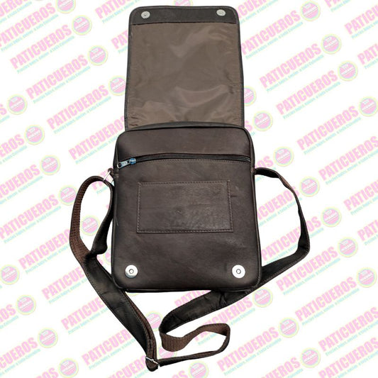 Bolso Carrier Manos Libres Bandolera Morral Cuero Bovino Tamaño Extra Grande Unisex