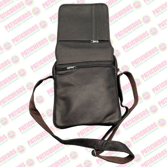 Bolso Carrier Manos Libres Bandolera Morral Cuero Bovino Tamaño Extra Grande Unisex