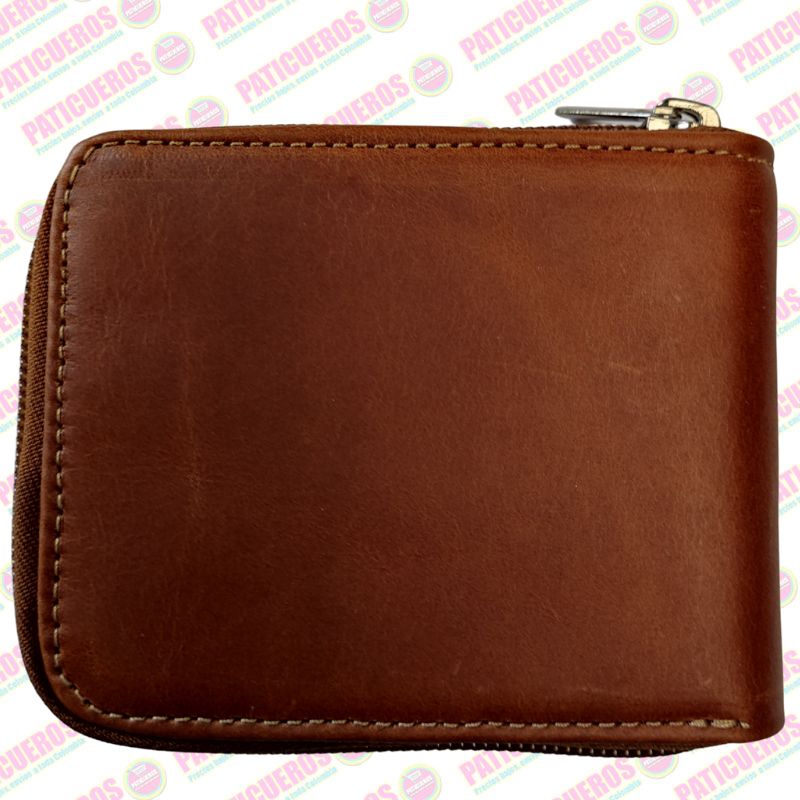 Billetera Con Cremallera En Cuero Para Hombre Producto Colombiano