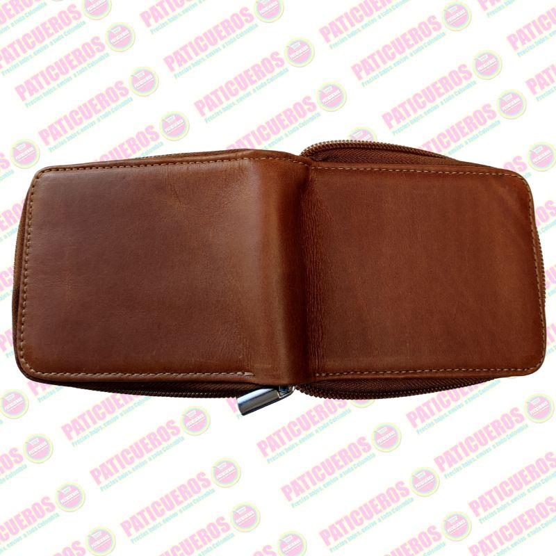 Billetera Con Cremallera En Cuero Para Hombre Producto Colombiano