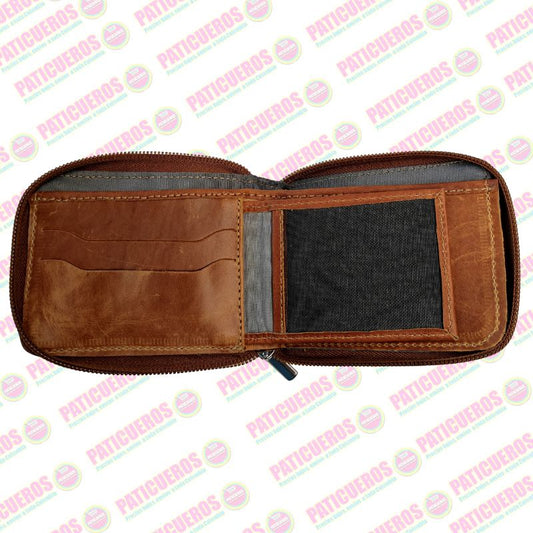 Billetera Con Cremallera En Cuero Para Hombre Producto Colombiano