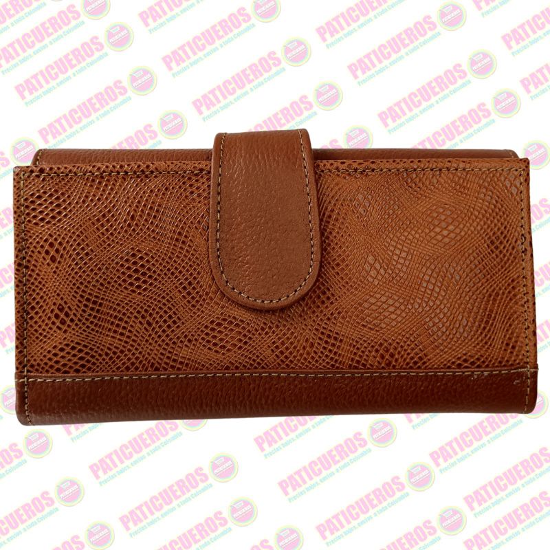 Billetera Cartera Monedero Cuero Genuino Dama Mujer embrague largo