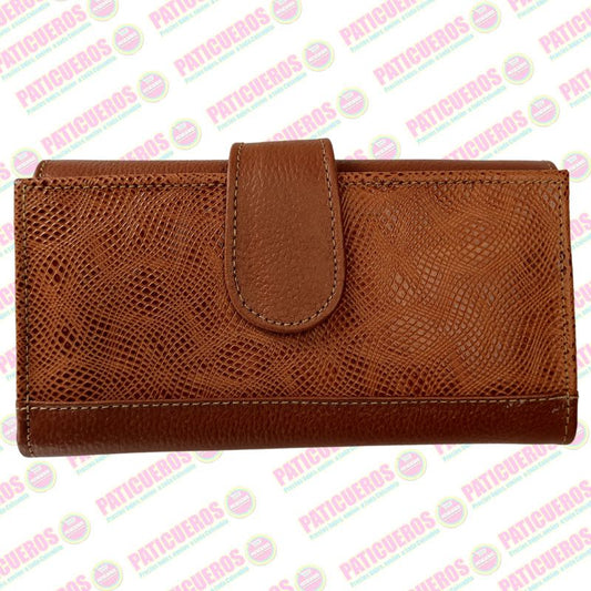 Billetera Cartera Monedero Cuero Genuino Dama Mujer embrague largo