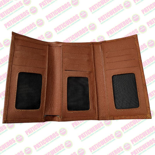 Billetera Cartera Monedero Cuero Genuino Dama Mujer embrague largo