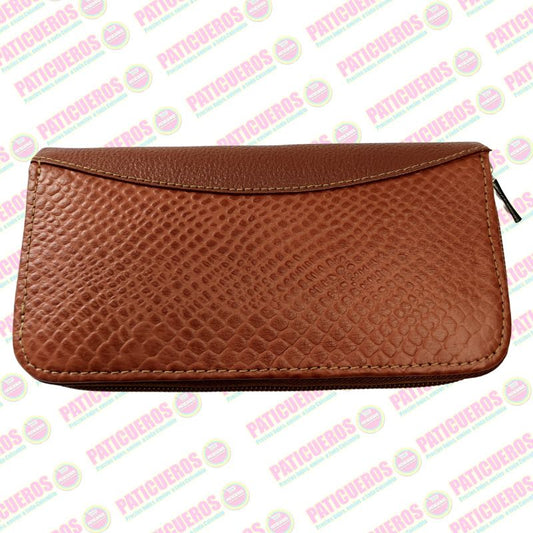 Billetera Cuero Bovino Colombiana Cremallera Cierre Mujer Dama Bolsillo Celular