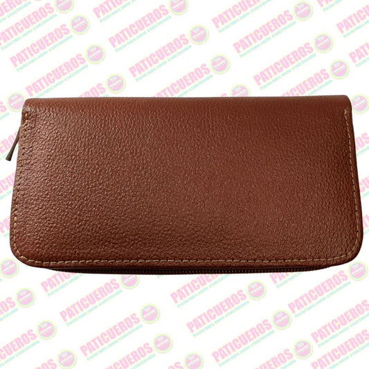 Billetera Cuero Bovino Colombiana Cremallera Cierre Mujer Dama Bolsillo Celular