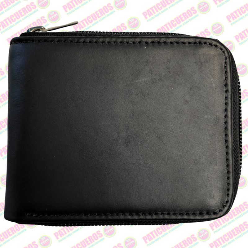 Billetera Con Cremallera En Cuero Para Hombre Producto Colombiano