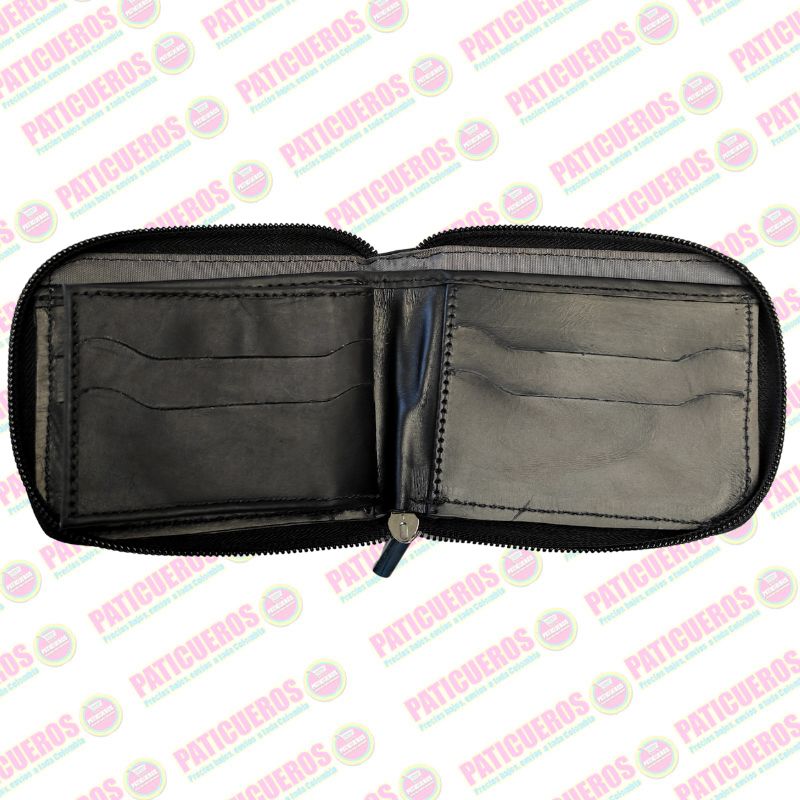 Billetera Con Cremallera En Cuero Para Hombre Producto Colombiano