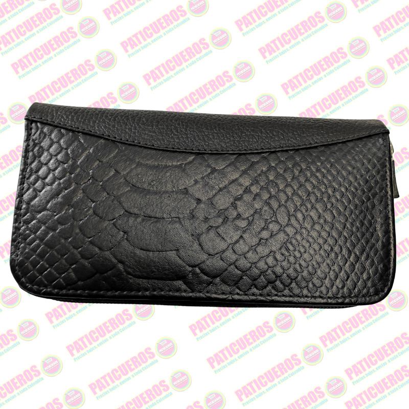 Billetera Cuero Bovino Colombiana Cremallera Cierre Mujer Dama Bolsillo Celular