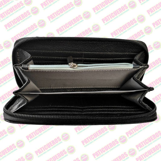 Billetera Cuero Bovino Colombiana Cremallera Cierre Mujer Dama Bolsillo Celular