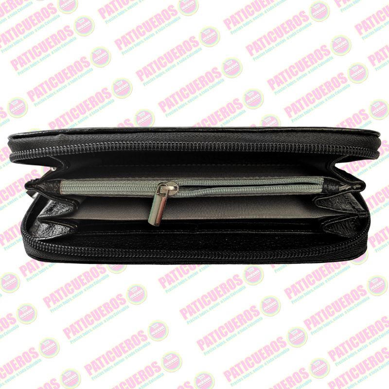 Billetera Cuero Bovino Colombiana Cremallera Cierre Mujer Dama Bolsillo Celular