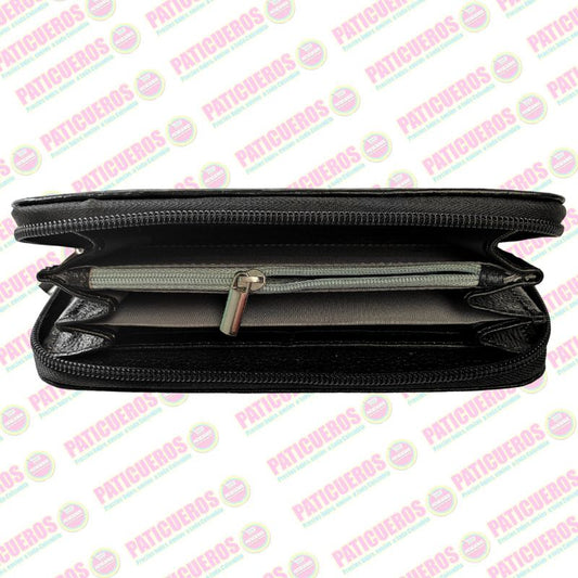 Billetera Cuero Bovino Colombiana Cremallera Cierre Mujer Dama Bolsillo Celular