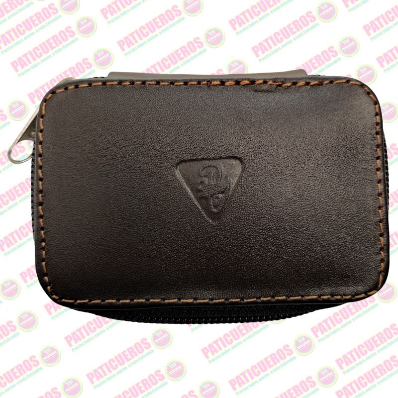 Porta Llaves de Cuero Nappa con Monedero Interno
