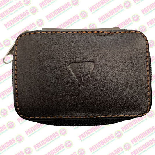 Porta Llaves de Cuero Nappa con Monedero Interno