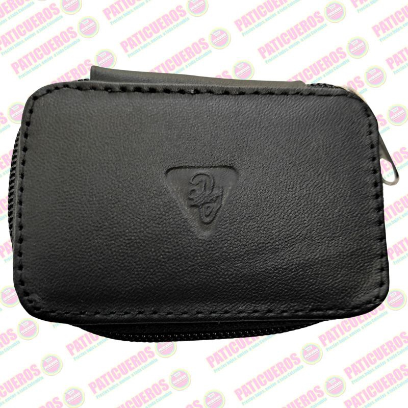 Porta Llaves de Cuero Nappa con Monedero Interno