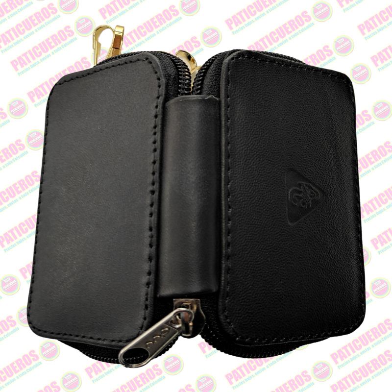 Porta Llaves de Cuero Nappa con Monedero Interno