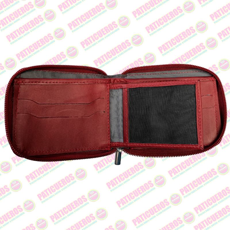 Billetera Con Cremallera En Cuero Para Hombre Producto Colombiano