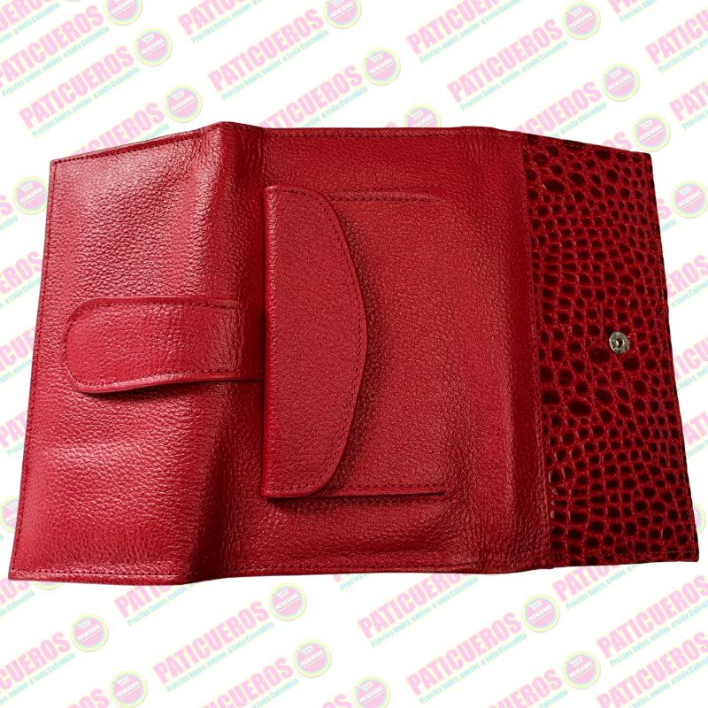 Billetera Cartera Monedero Cuero Genuino Dama Mujer embrague largo