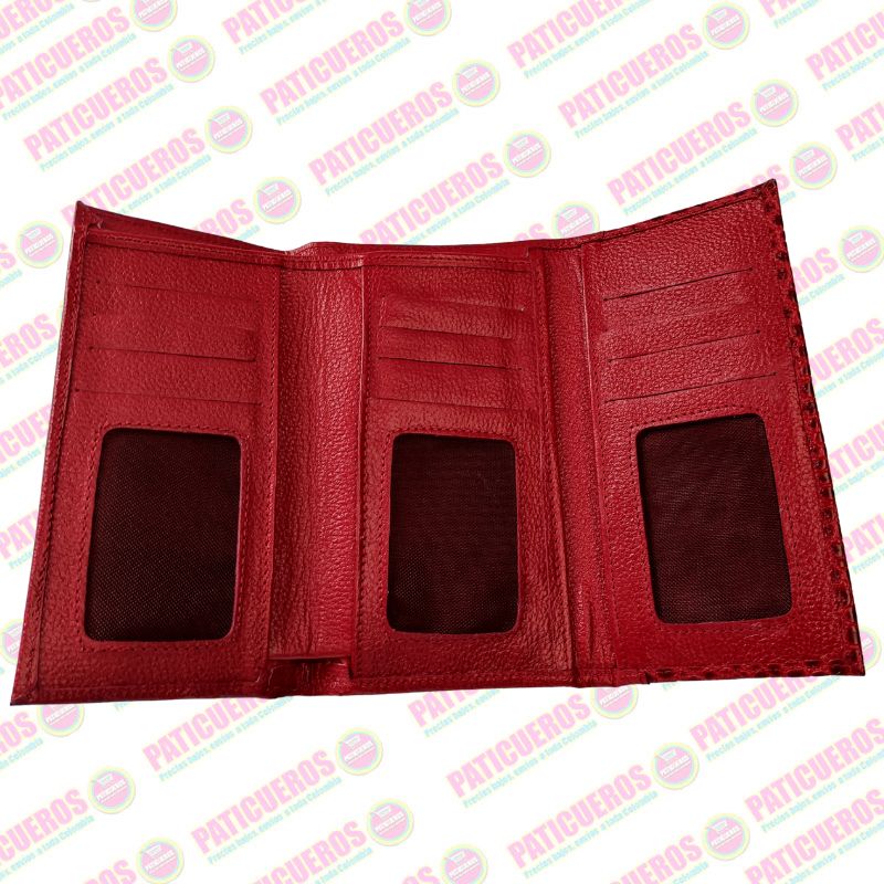 Billetera Cartera Monedero Cuero Genuino Dama Mujer embrague largo